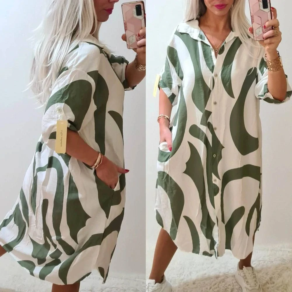 Dámská propínací dlouhá košile/šaty ERIKA