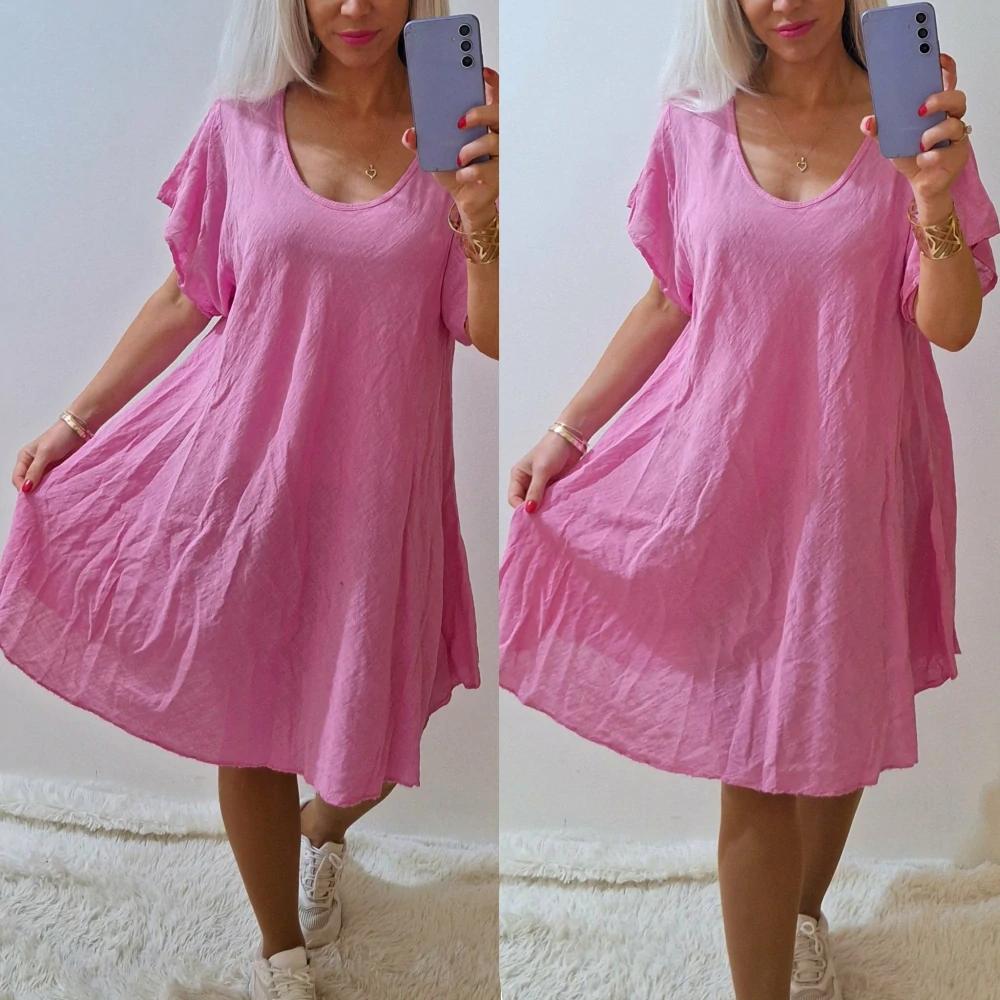 Dámské fáčové šaty JASMÍNA do ÁČKA růžová