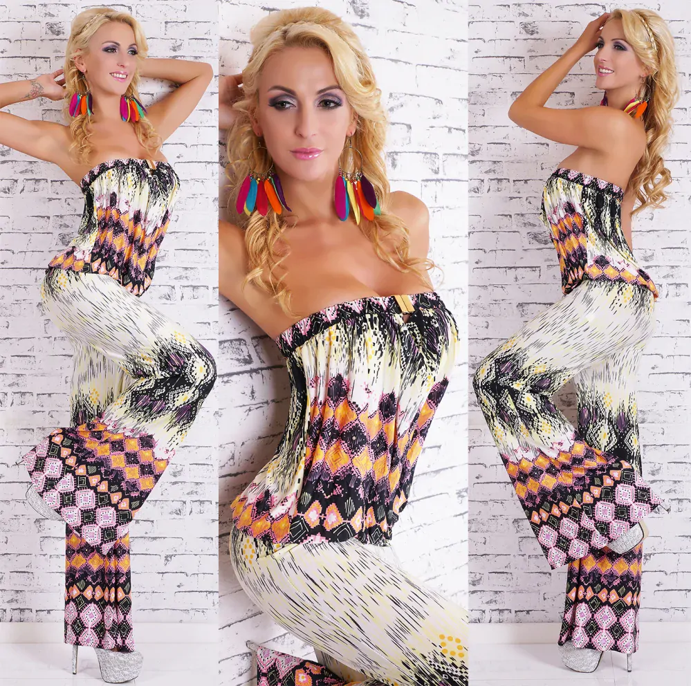 Dámský dlouhý letní overal bílá