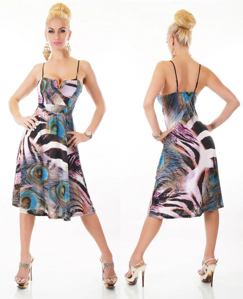 Dámské šaty s barevným vzorem