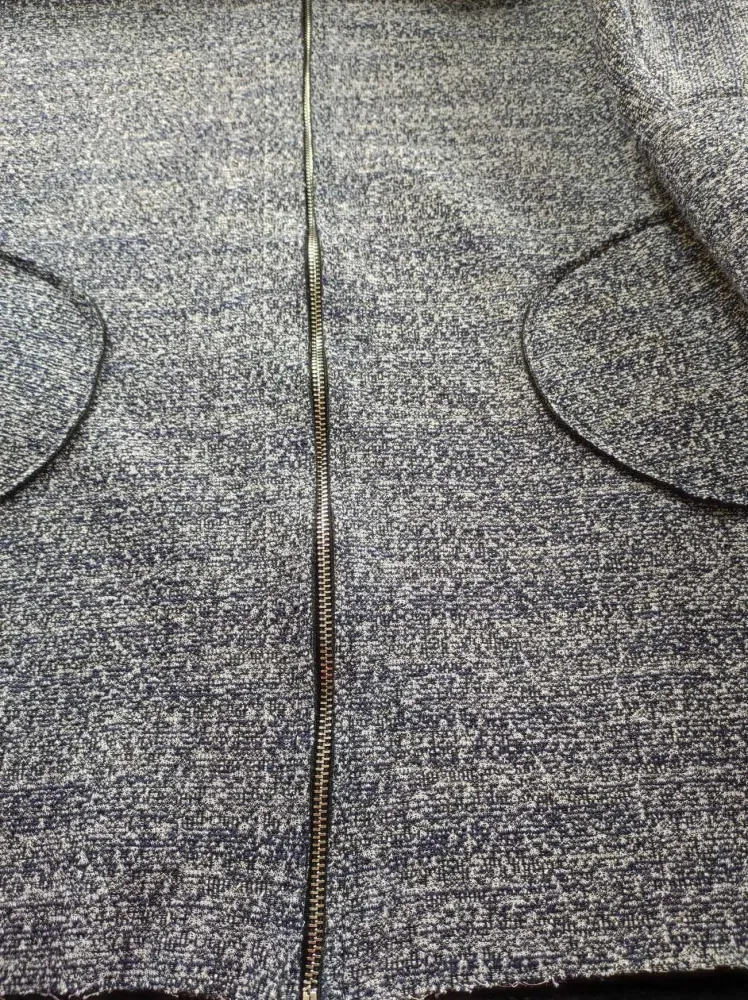 Dámský kabátek na zip melír modrý 2. jakost