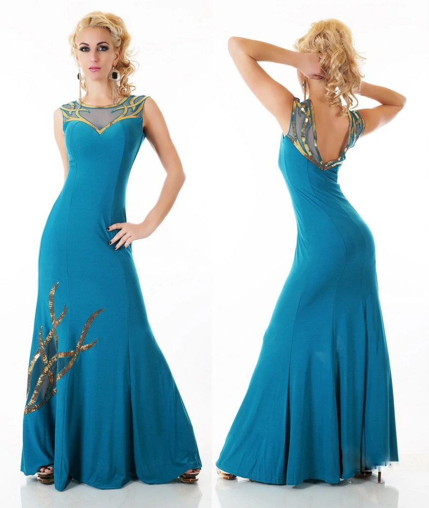 Společenské dlouhé šaty LUCAS tyrkys