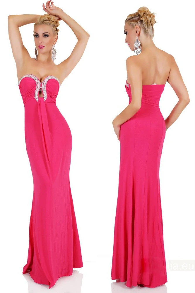 Společenské dlouhé šaty ASHLEY růžové