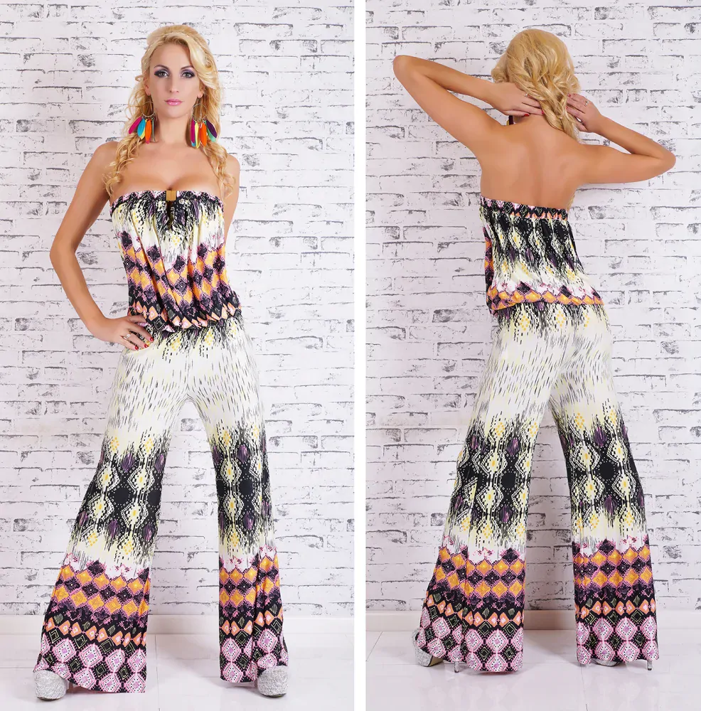 Dámský dlouhý letní overal bílá