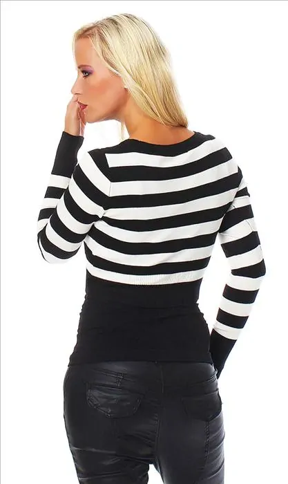 Dámské bolerko s proužky bílá