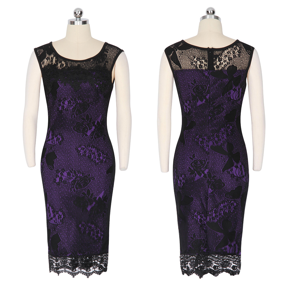 Společenské šaty krajkové fialová