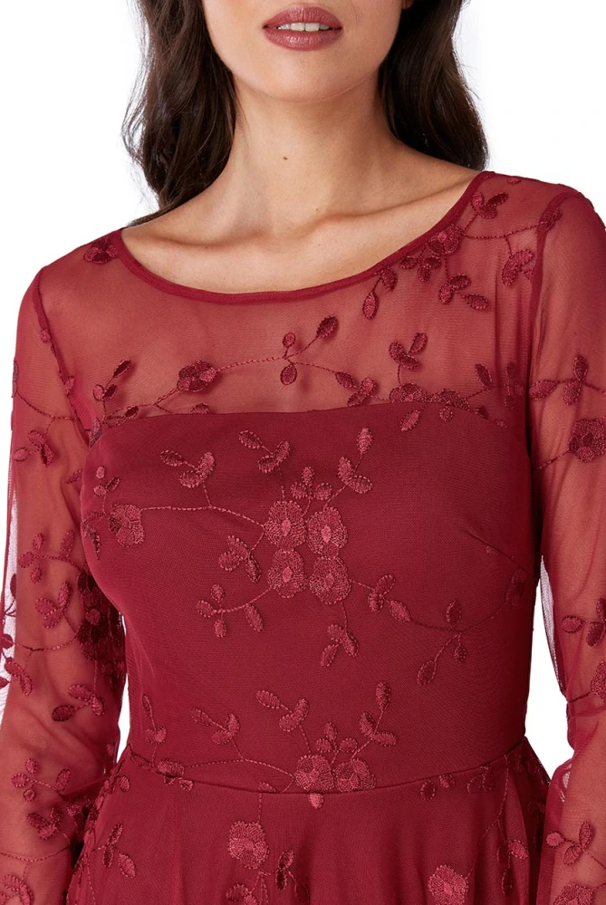 Dámské krátké společenské šaty NOLI bordó