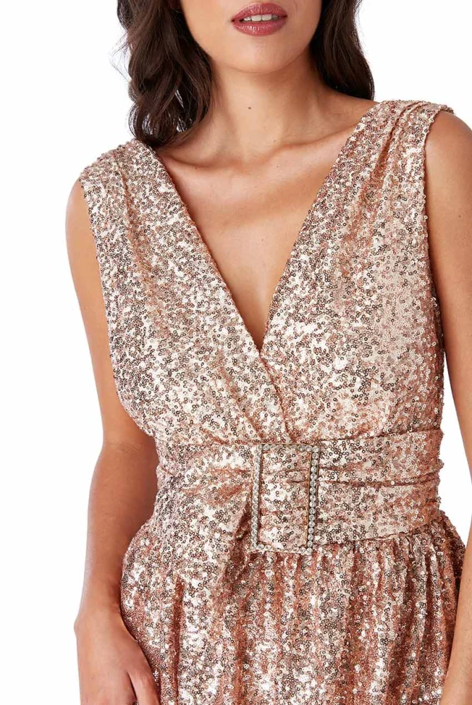 Dámské plesové dlouhé šaty s flitry