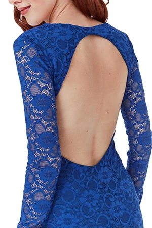 Společenské krajkové šaty MARCA modrá