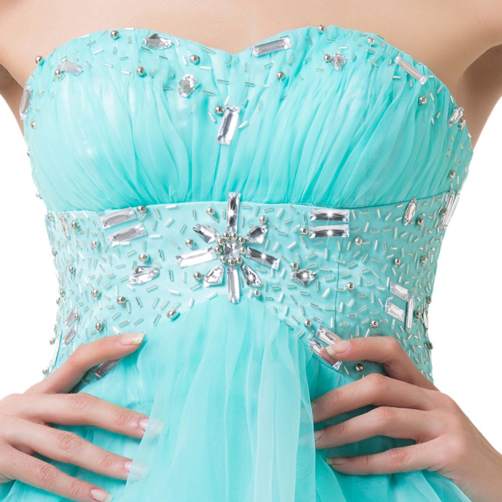 Luxusní společenské šaty tyrkys