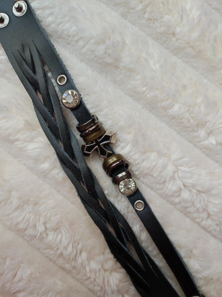 Dámský kožený náramek Styl: Punk