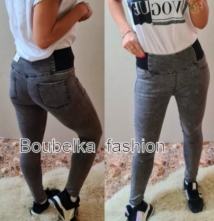 Dámské elastické legíny Jeans slim fit šedé