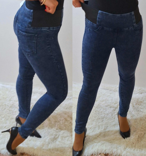 Dámské elastické legíny Jeans slim fit modré