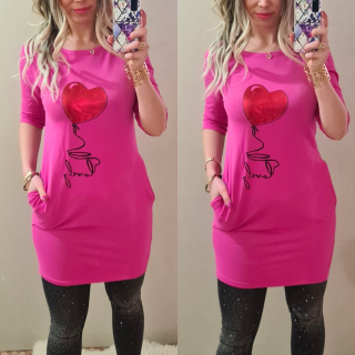 Dámská tunika SRDCE růžová 2. jakost