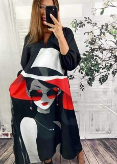 Dámské košilové dlouhé šaty ZIKKA černá