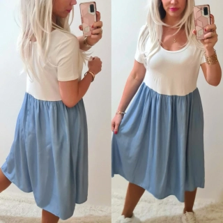 Dámské šaty SABINA bílo/modrá