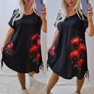 Dámské šaty/tunika PIVOŇKY s kapsou černá