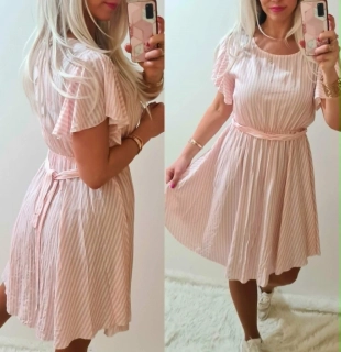 Dámské košilové šaty ZUZA růžovo/bílé