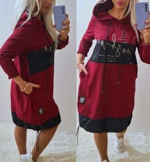 Dámské mikinové šaty/tunika HOLLY s kapucí 